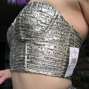 Butter Yellow Crop Top & Bubble Skirt Set